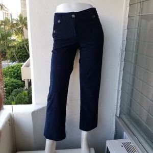 ARMANI Collezioni Preppy nautical navy corduroy pants crop bootcut flare leg 6